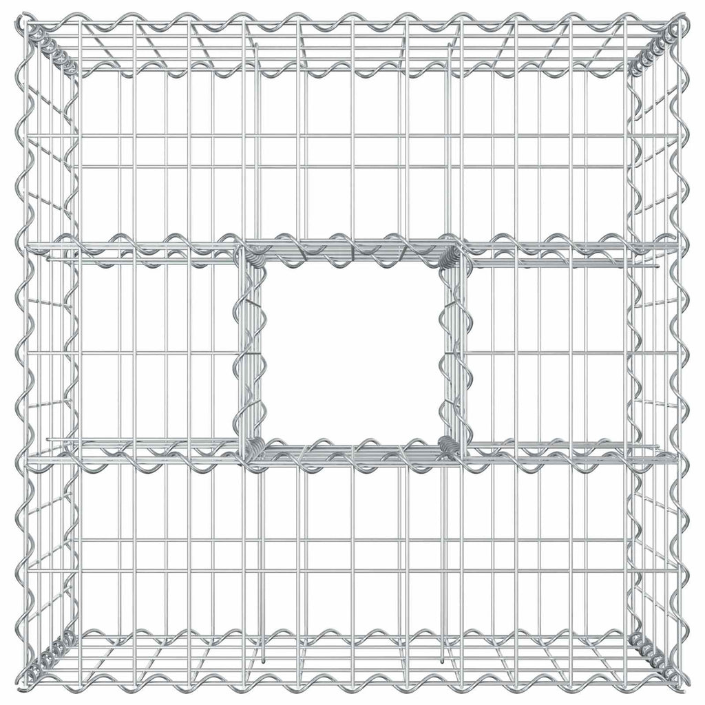 Letto rialzato in gabbione Argento 60x60x40 cm