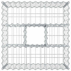 Letto rialzato in gabbione Argento 60x60x40 cm