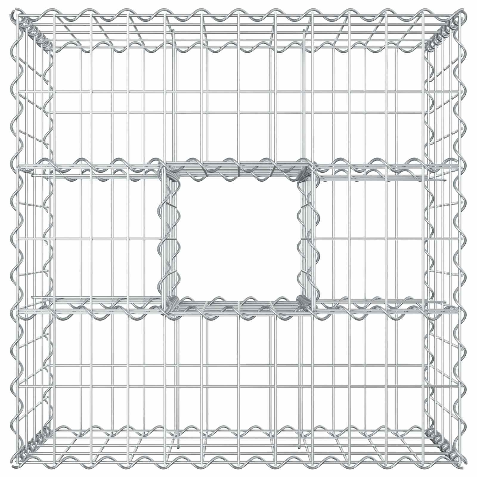 Letto rialzato in gabbione Argento 60x60x40 cm