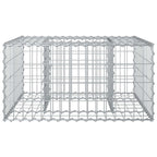 Letto rialzato in gabbione Argento 80x80x40 cm