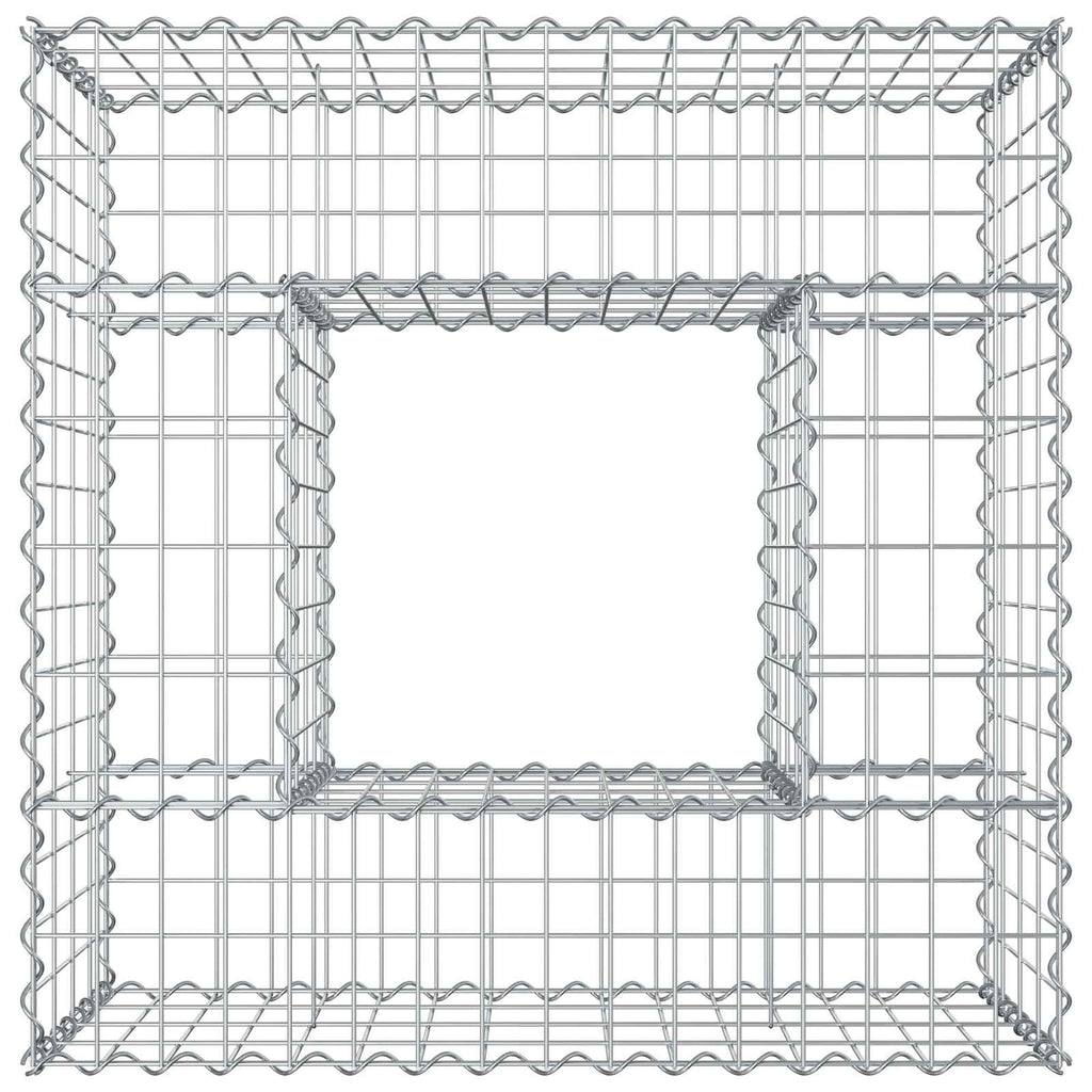 Letto rialzato in gabbione Argento 80x80x40 cm