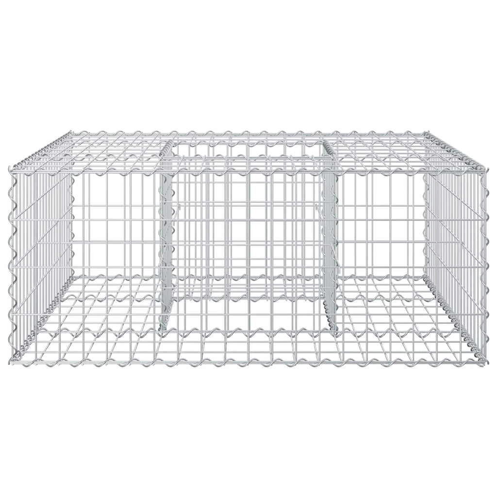 Letto rialzato in gabbione Argento 100x100x40 cm