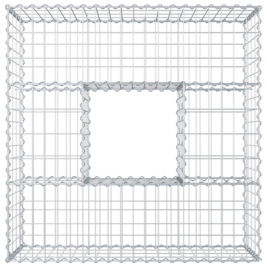 Letto rialzato in gabbione Argento 100x100x40 cm