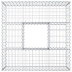Letto rialzato in gabbione Argento 100x100x40 cm
