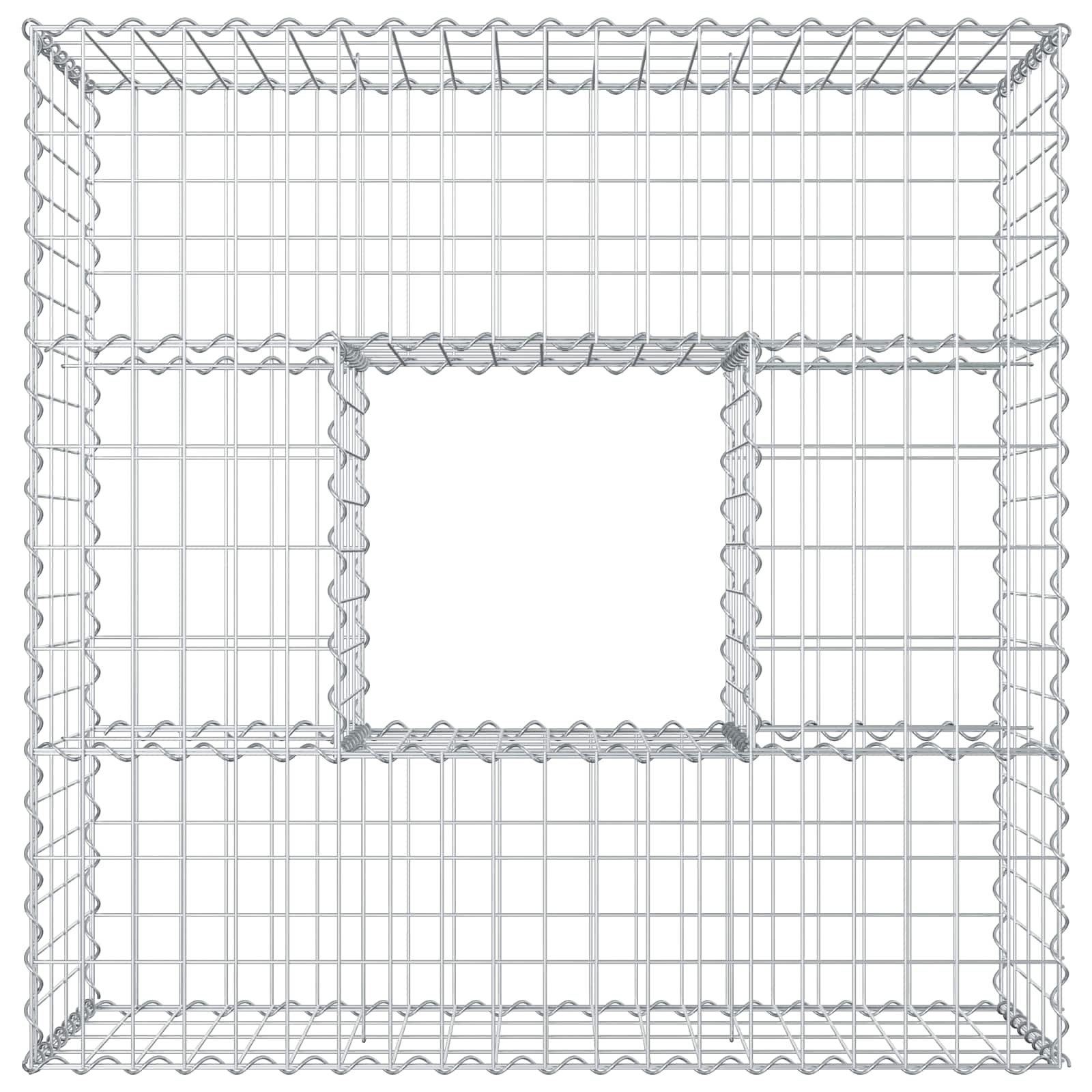 Letto rialzato in gabbione Argento 100x100x40 cm