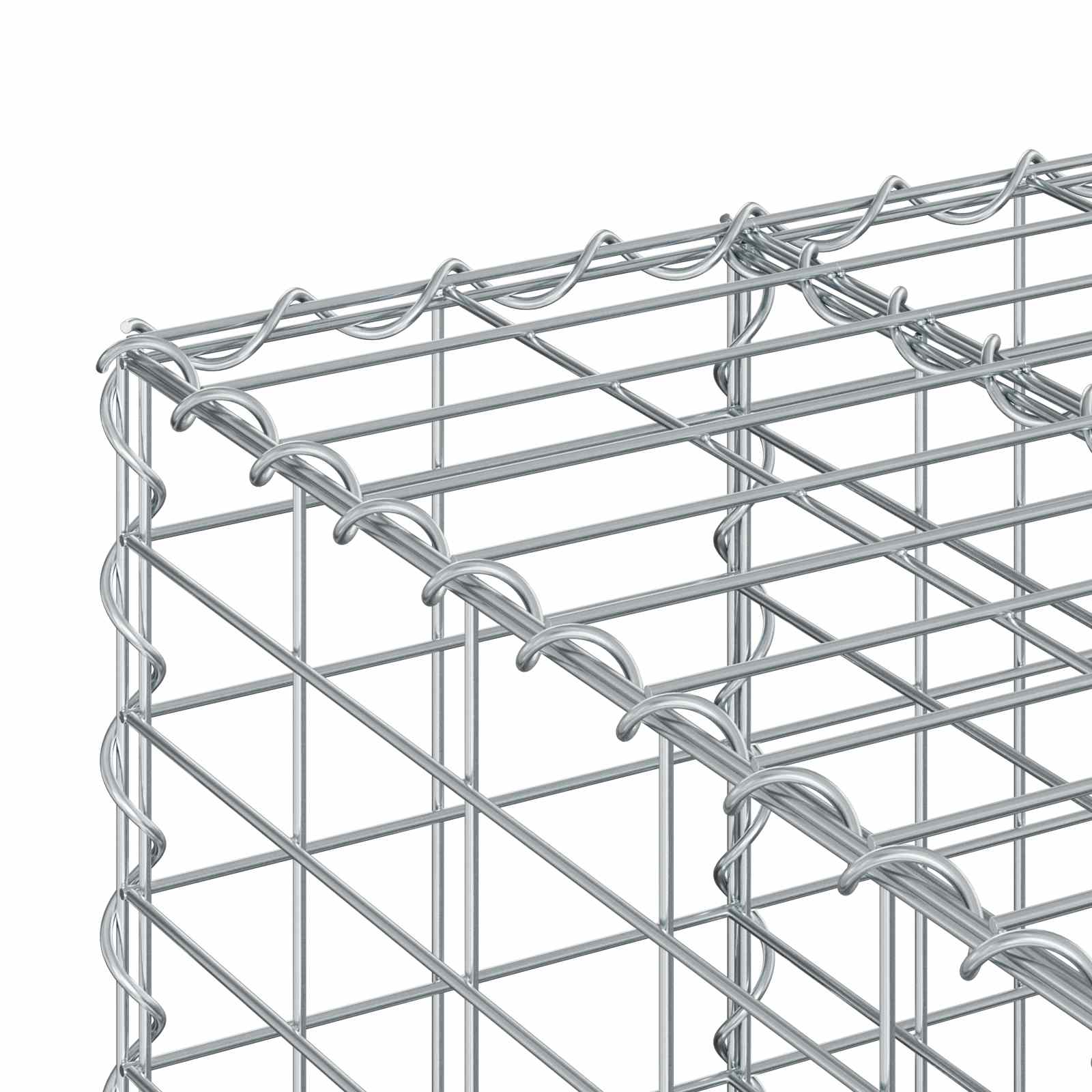 Letto rialzato in gabbione Argento 60x60x55 cm - Acciaio galvanizzato