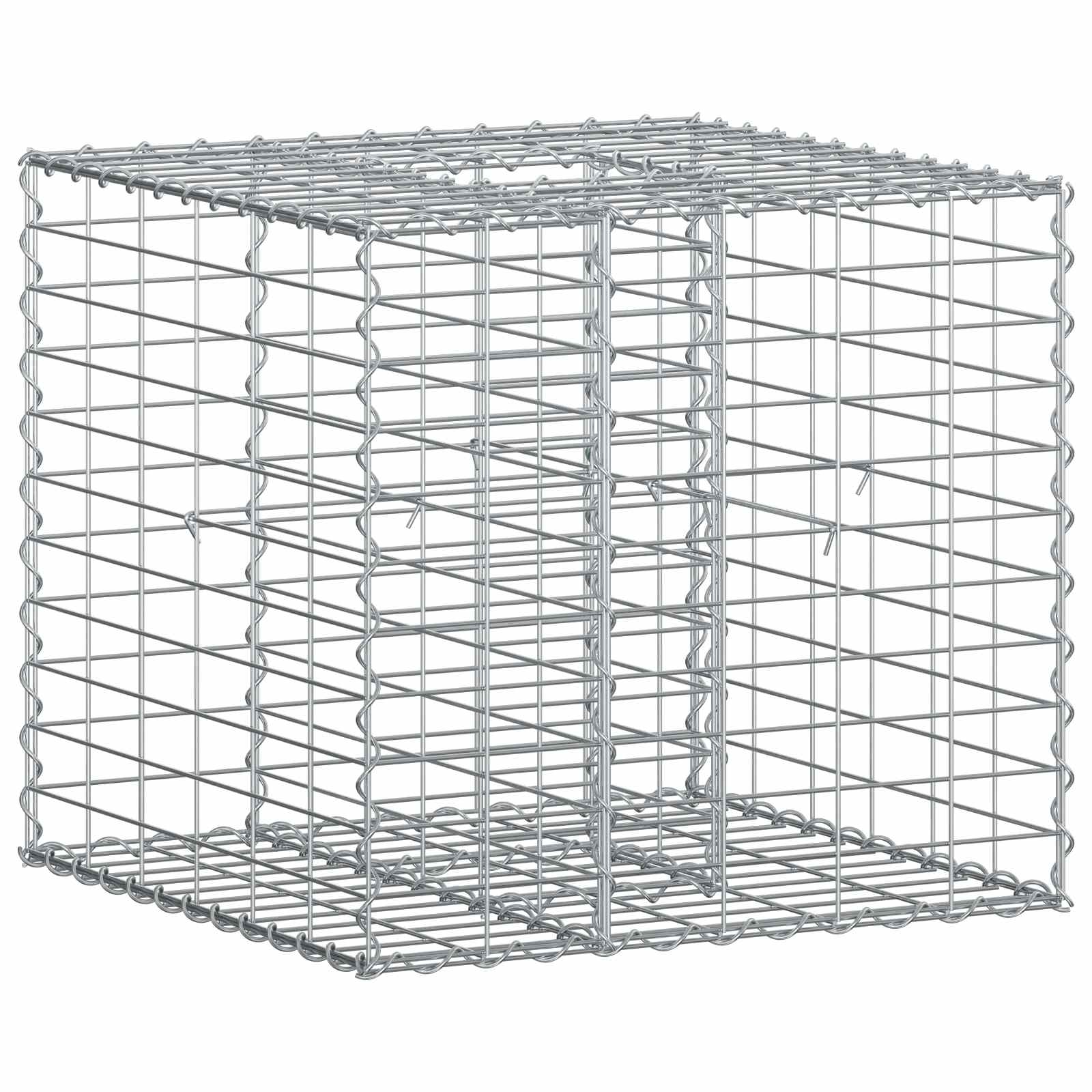 Letto rialzato in gabbione Argento 60x60x55 cm - Acciaio galvanizzato