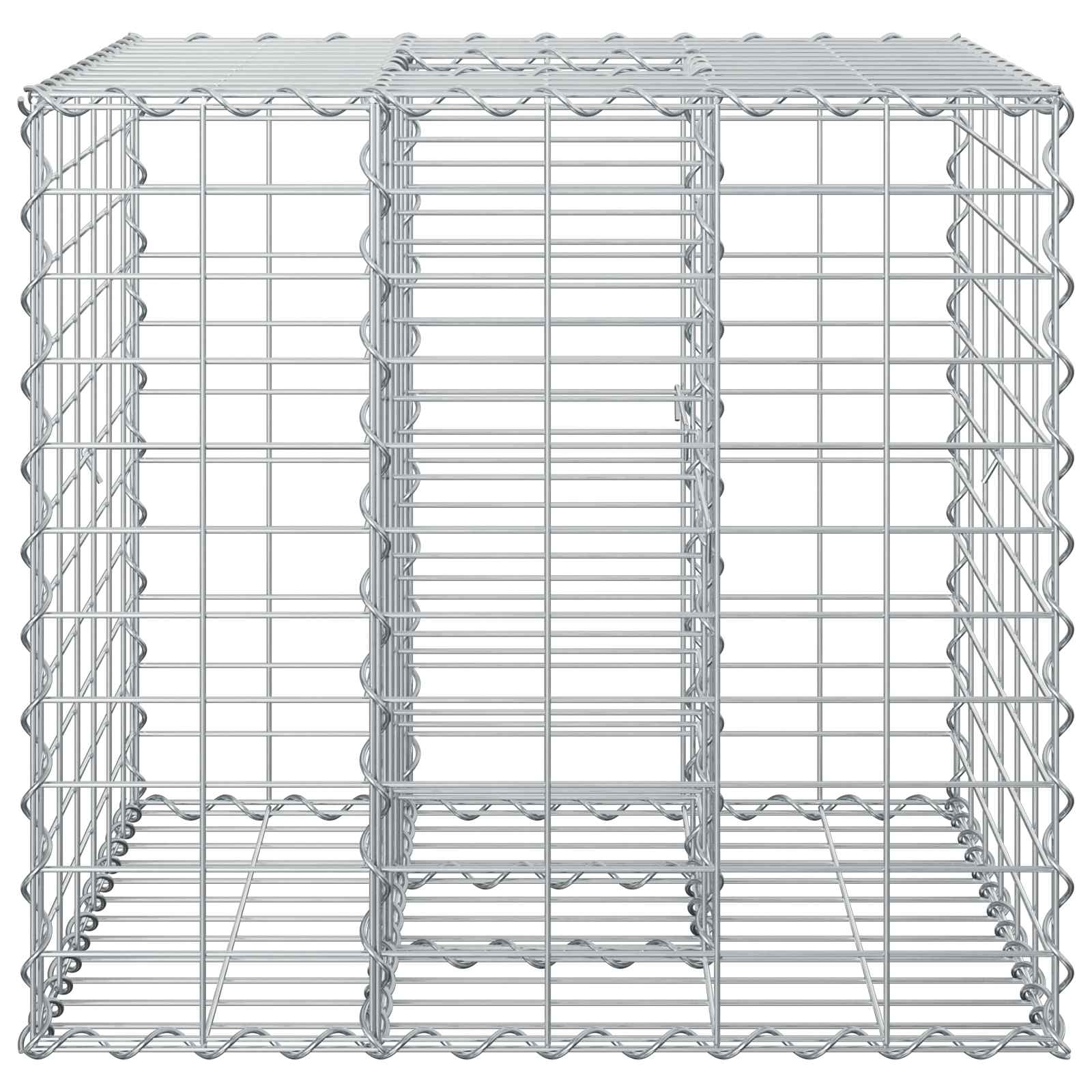Letto rialzato in gabbione Argento 60x60x55 cm - Acciaio galvanizzato