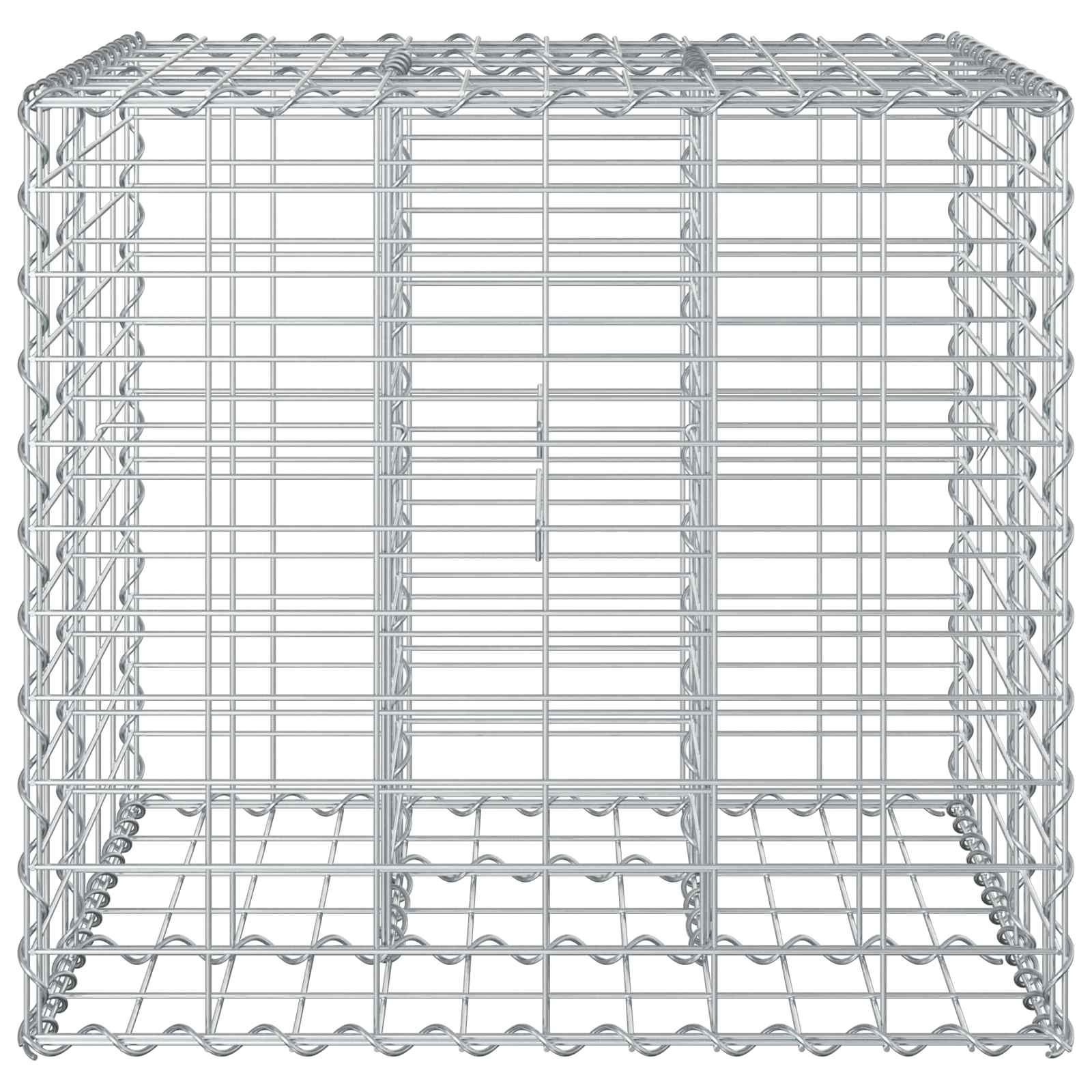 Letto rialzato in gabbione Argento 60x60x55 cm - Acciaio galvanizzato