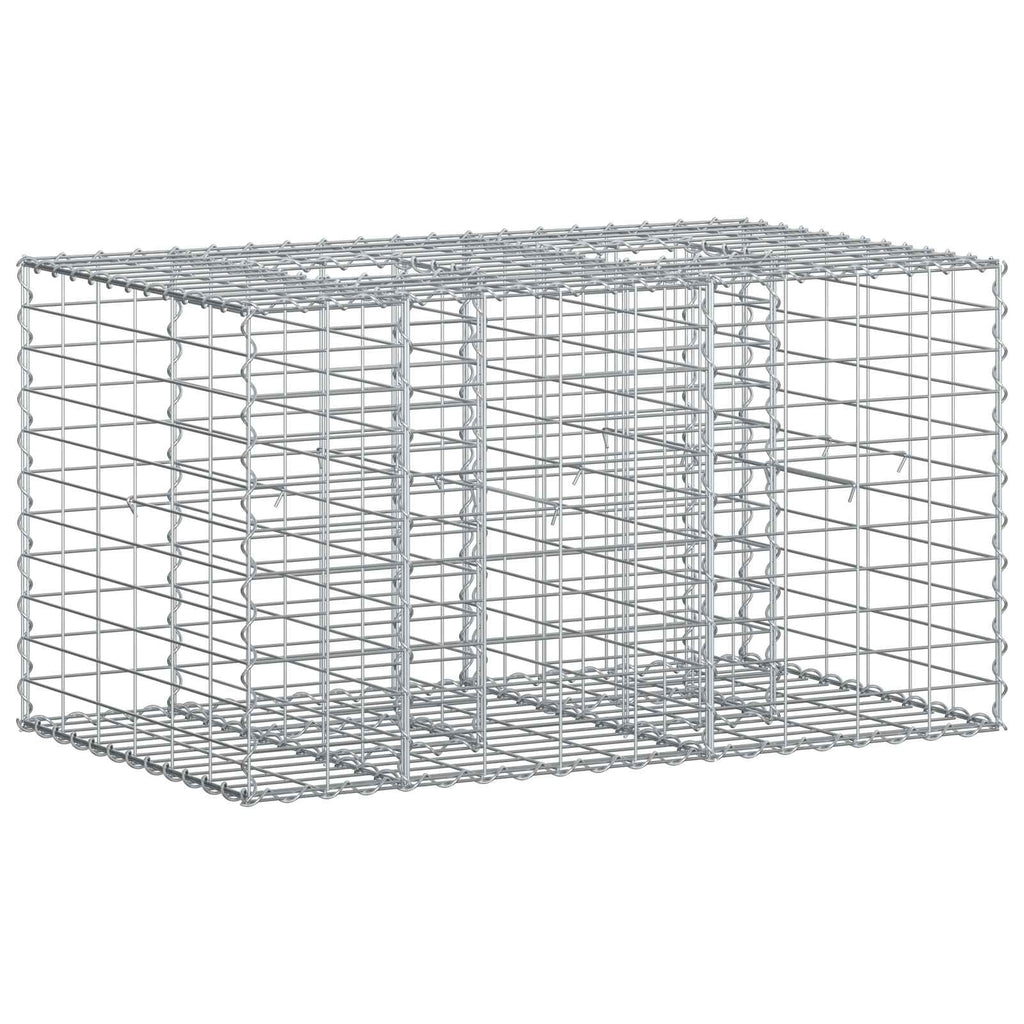 Letto rialzato in gabbione in acciaio galvanizzato Argento 100x60x55 cm