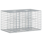 Letto rialzato in gabbione in acciaio galvanizzato Argento 100x60x55 cm