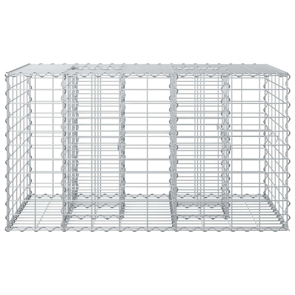 Letto rialzato in gabbione in acciaio galvanizzato Argento 100x60x55 cm