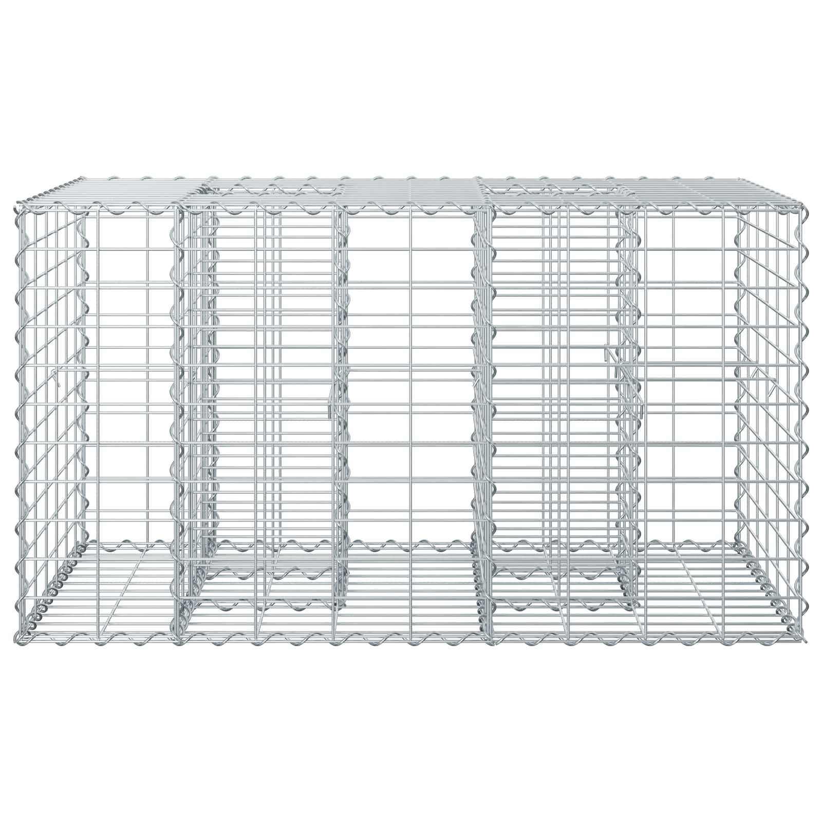 Letto rialzato in gabbione in acciaio galvanizzato Argento 100x60x55 cm