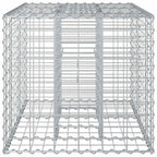 Letto rialzato in gabbione in acciaio galvanizzato Argento 100x60x55 cm