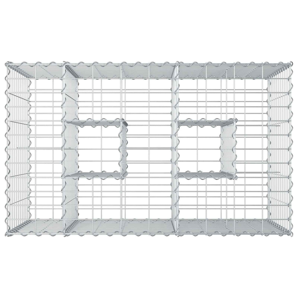 Letto rialzato in gabbione in acciaio galvanizzato Argento 100x60x55 cm