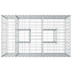 Letto rialzato in gabbione in acciaio galvanizzato Argento 100x60x55 cm