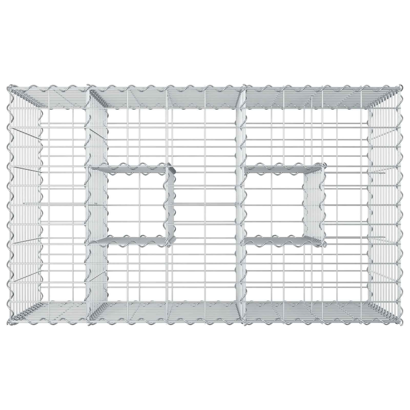 Letto rialzato in gabbione in acciaio galvanizzato Argento 100x60x55 cm