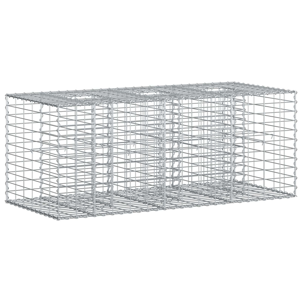 Letto rialzato in gabbione in acciaio galvanizzato Argento 140x60x55 cm