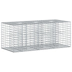Letto rialzato in gabbione in acciaio galvanizzato Argento 140x60x55 cm