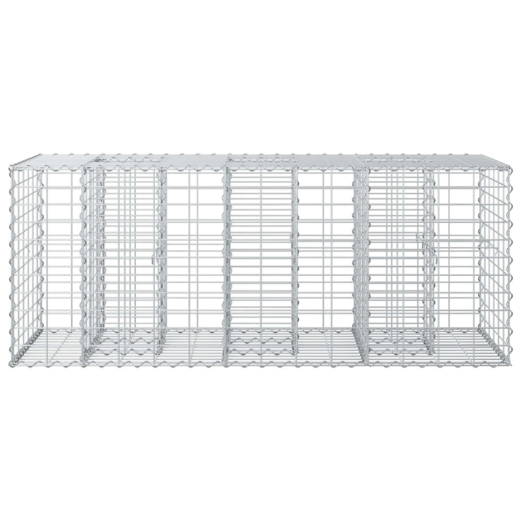 Letto rialzato in gabbione in acciaio galvanizzato Argento 140x60x55 cm