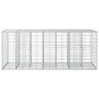 Letto rialzato in gabbione in acciaio galvanizzato Argento 140x60x55 cm