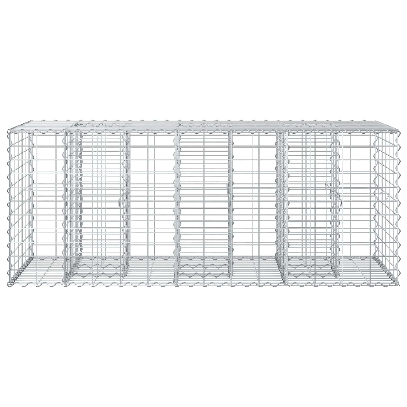 Letto rialzato in gabbione in acciaio galvanizzato Argento 140x60x55 cm