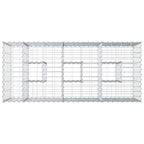 Letto rialzato in gabbione in acciaio galvanizzato Argento 140x60x55 cm