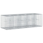 Letto rialzato in gabbione in acciaio galvanizzato 180x60x55 cm Argento