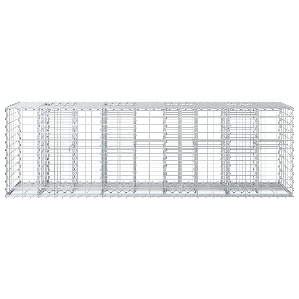 Letto rialzato in gabbione in acciaio galvanizzato 180x60x55 cm Argento