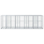 Letto rialzato in gabbione in acciaio galvanizzato 180x60x55 cm Argento