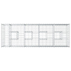 Letto rialzato in gabbione in acciaio galvanizzato 180x60x55 cm Argento