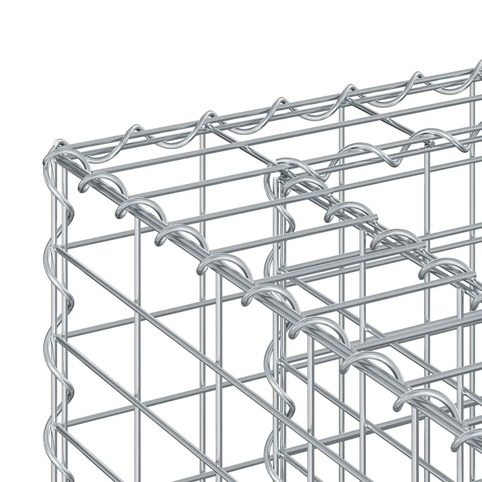 Letto rialzato in gabbione Argento 50x50x80 cm Acciaio galvanizzato