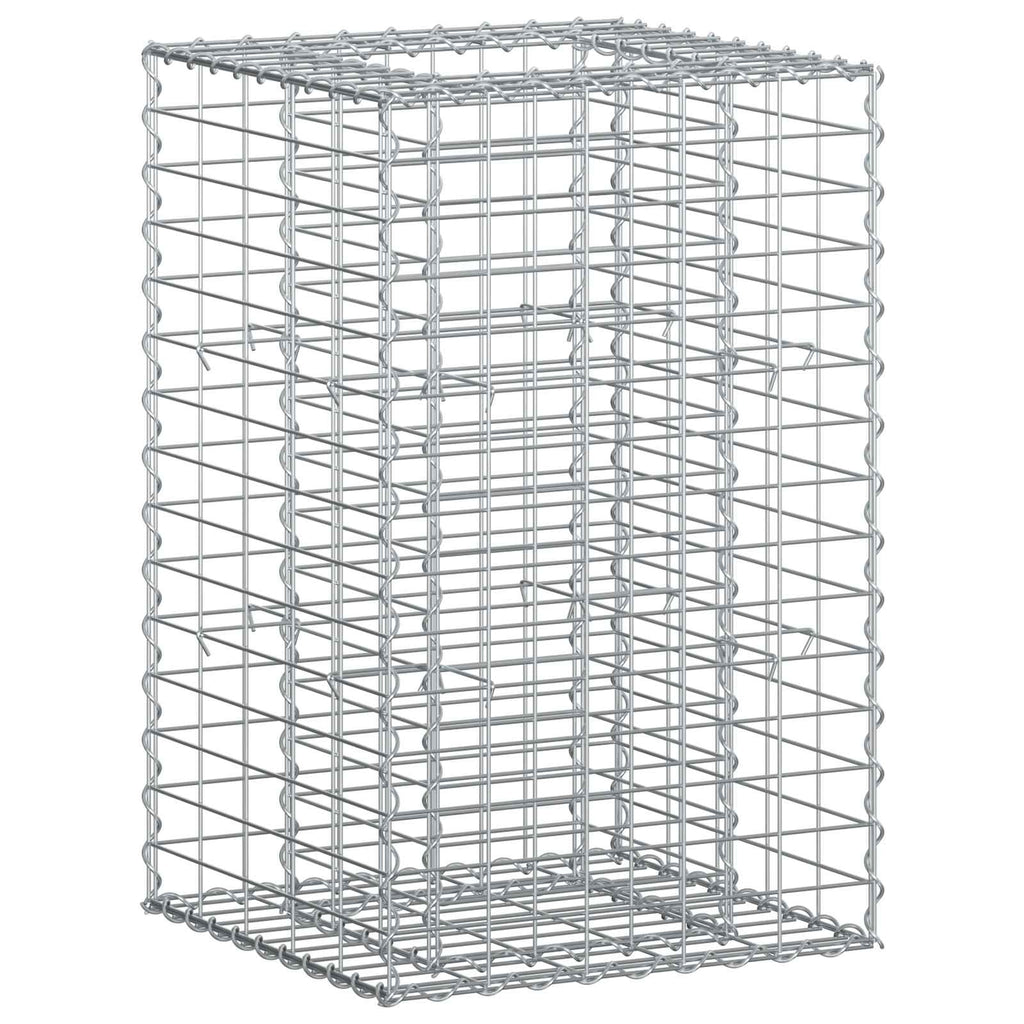 Letto rialzato in gabbione Argento 50x50x80 cm Acciaio galvanizzato