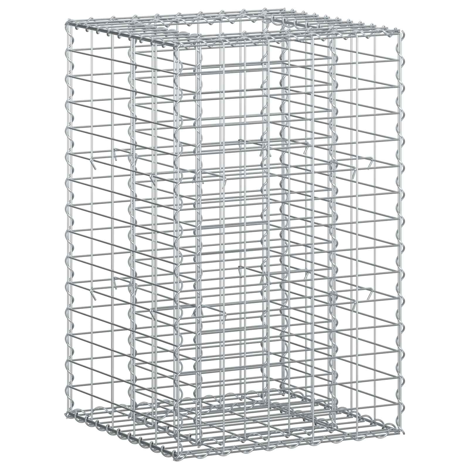 Letto rialzato in gabbione Argento 50x50x80 cm Acciaio galvanizzato