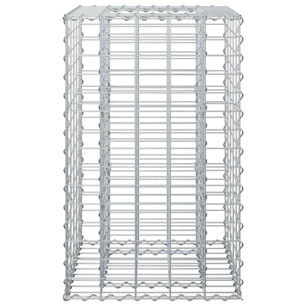 Letto rialzato in gabbione Argento 50x50x80 cm Acciaio galvanizzato