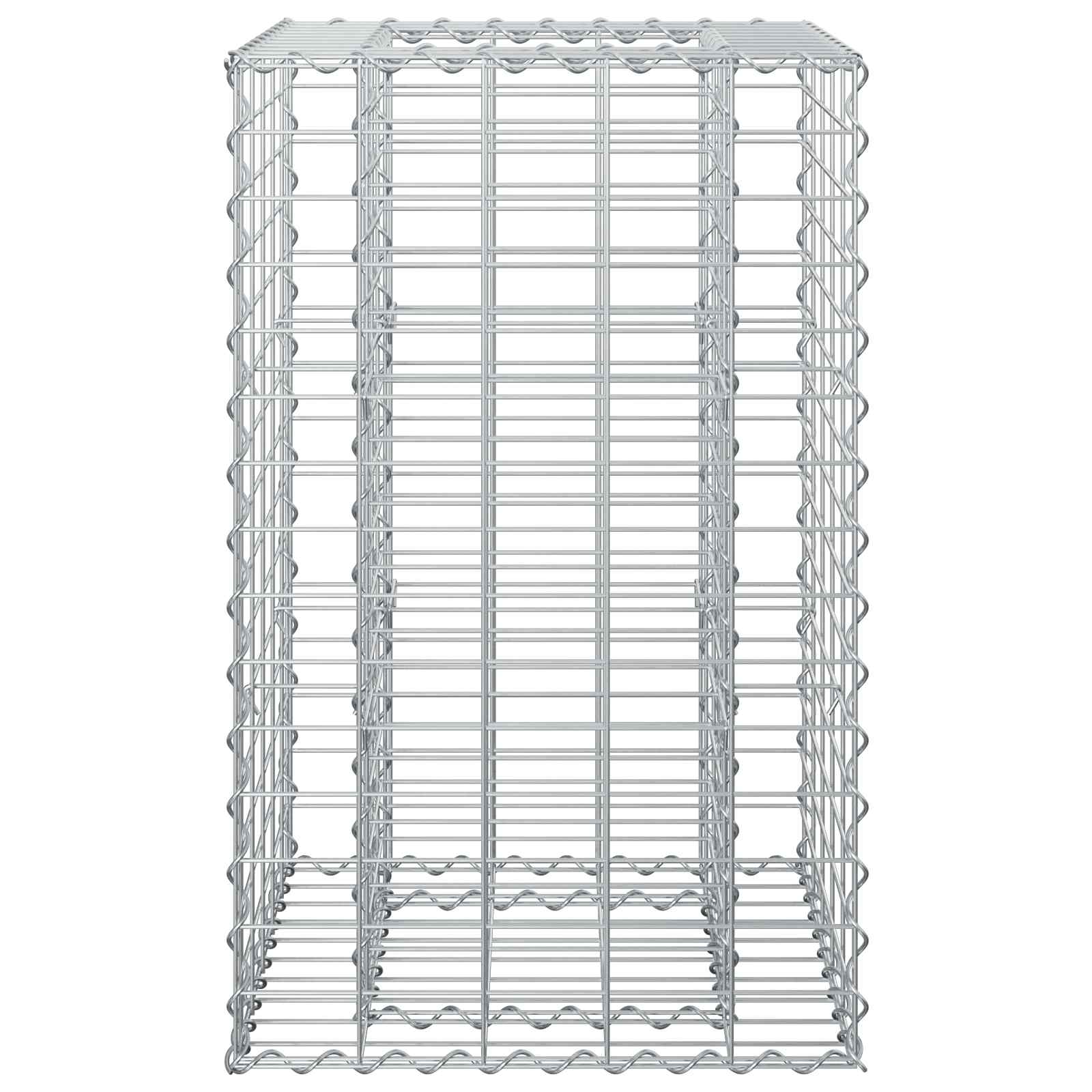 Letto rialzato in gabbione Argento 50x50x80 cm Acciaio galvanizzato