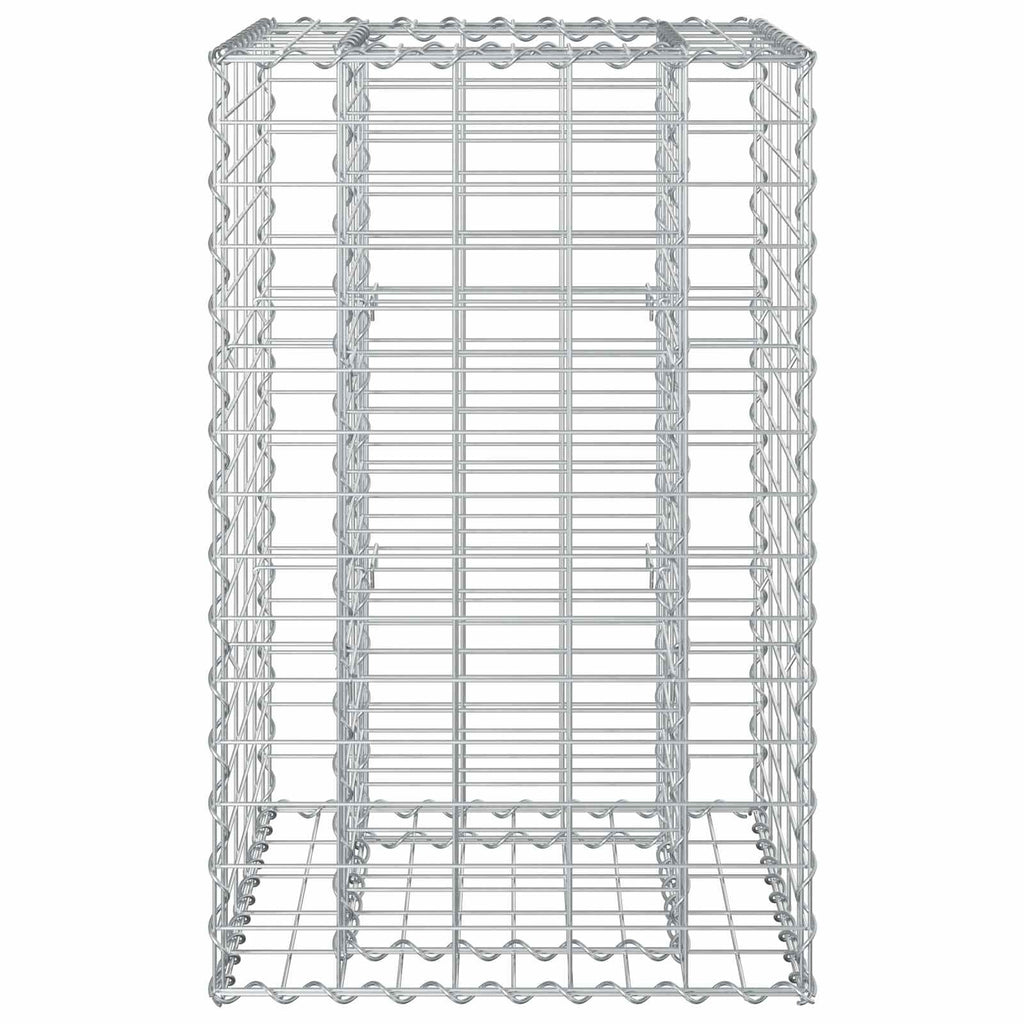Letto rialzato in gabbione Argento 50x50x80 cm Acciaio galvanizzato