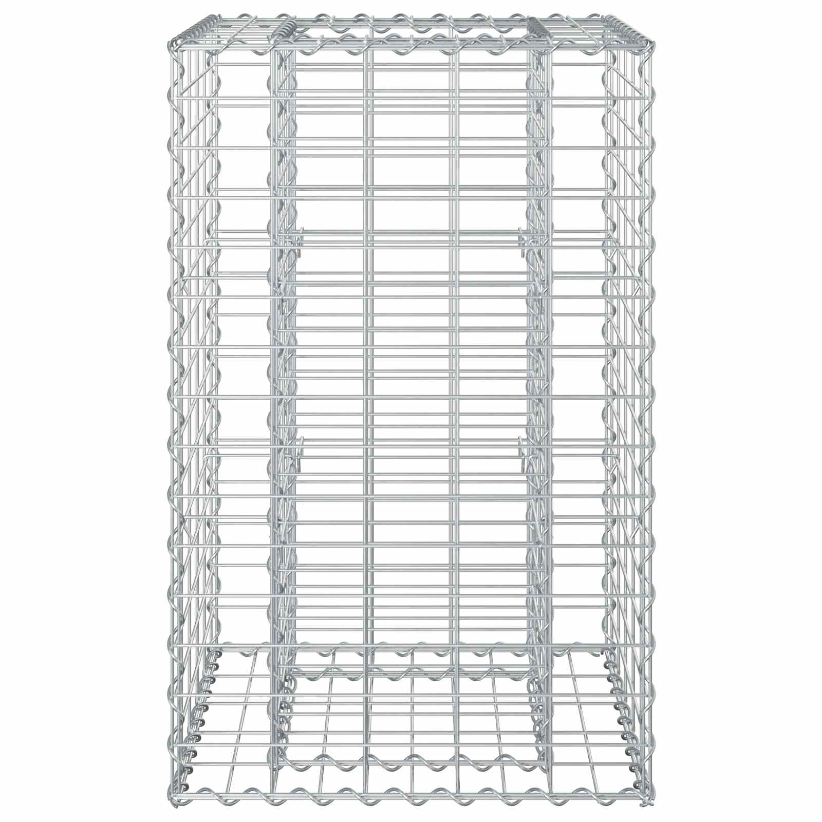 Letto rialzato in gabbione Argento 50x50x80 cm Acciaio galvanizzato