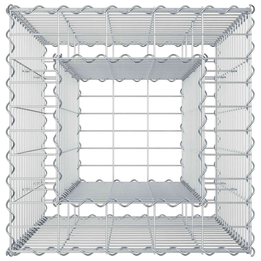 Letto rialzato in gabbione Argento 50x50x80 cm Acciaio galvanizzato