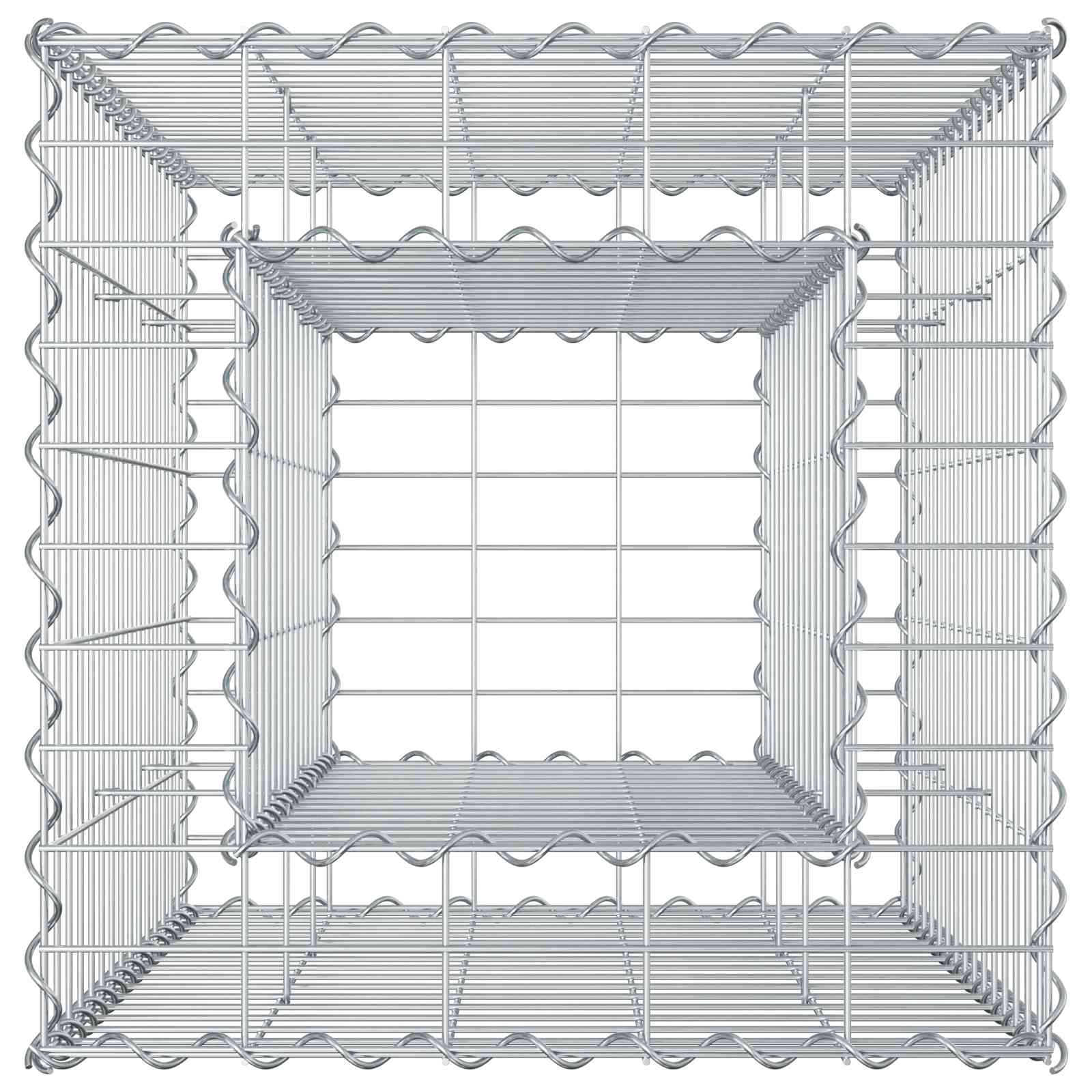 Letto rialzato in gabbione Argento 50x50x80 cm Acciaio galvanizzato