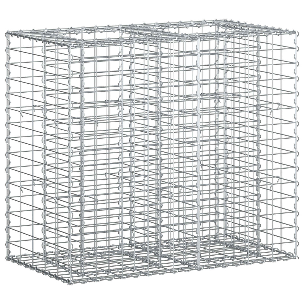 Letto rialzato in gabbione Argento 90x50x80 cm in acciaio galvanizzato