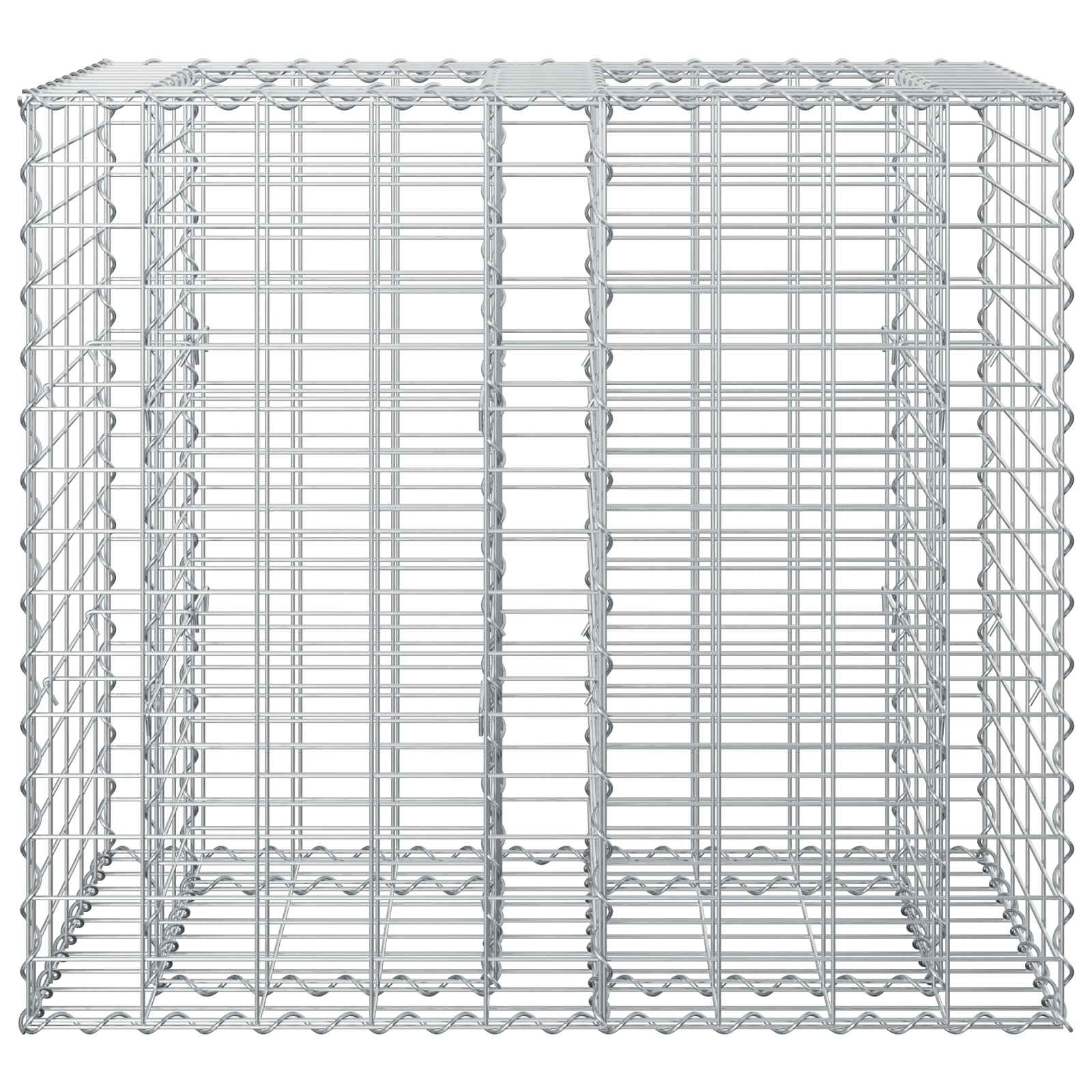 Letto rialzato in gabbione Argento 90x50x80 cm in acciaio galvanizzato