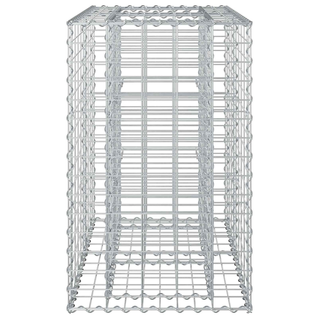 Letto rialzato in gabbione Argento 90x50x80 cm in acciaio galvanizzato