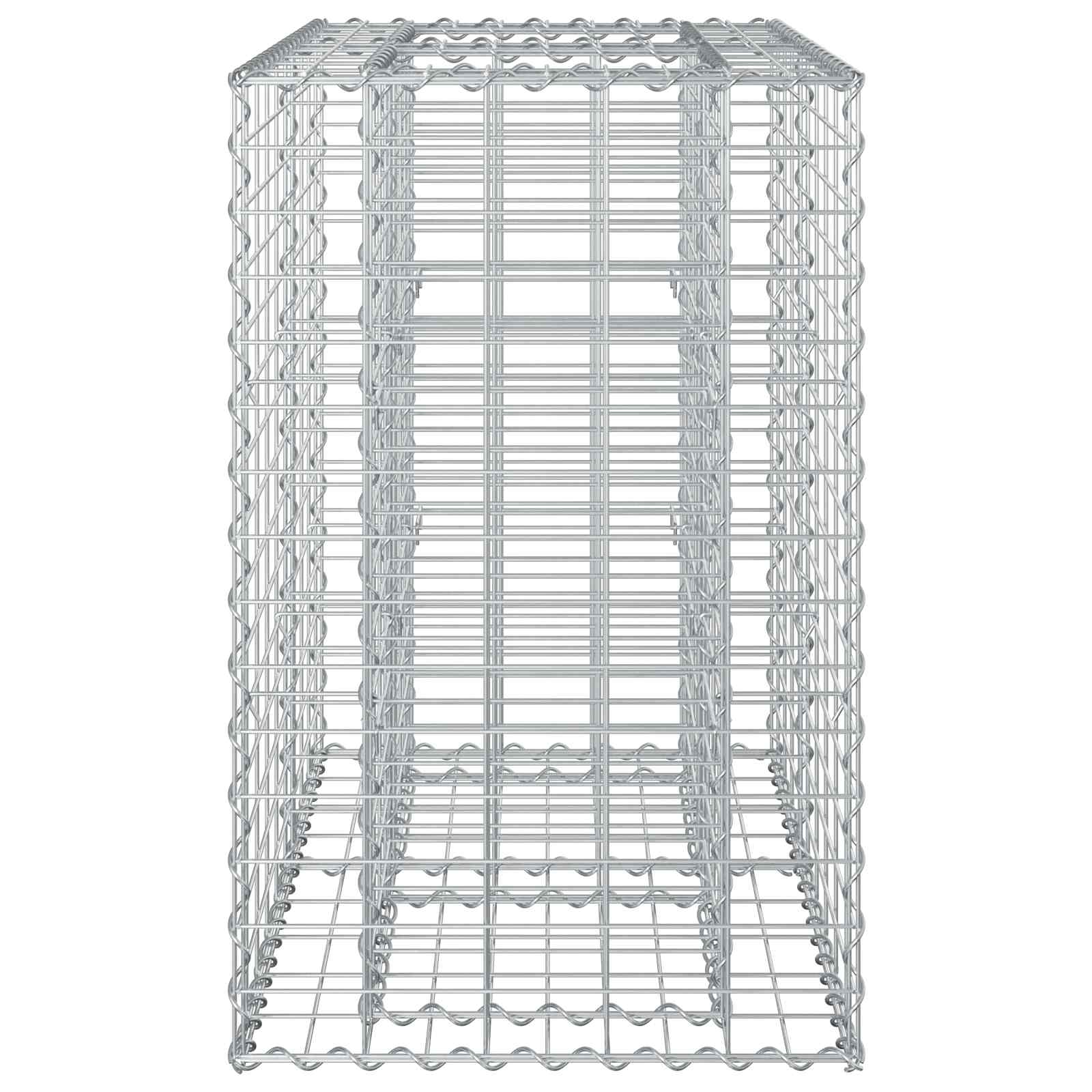 Letto rialzato in gabbione Argento 90x50x80 cm in acciaio galvanizzato