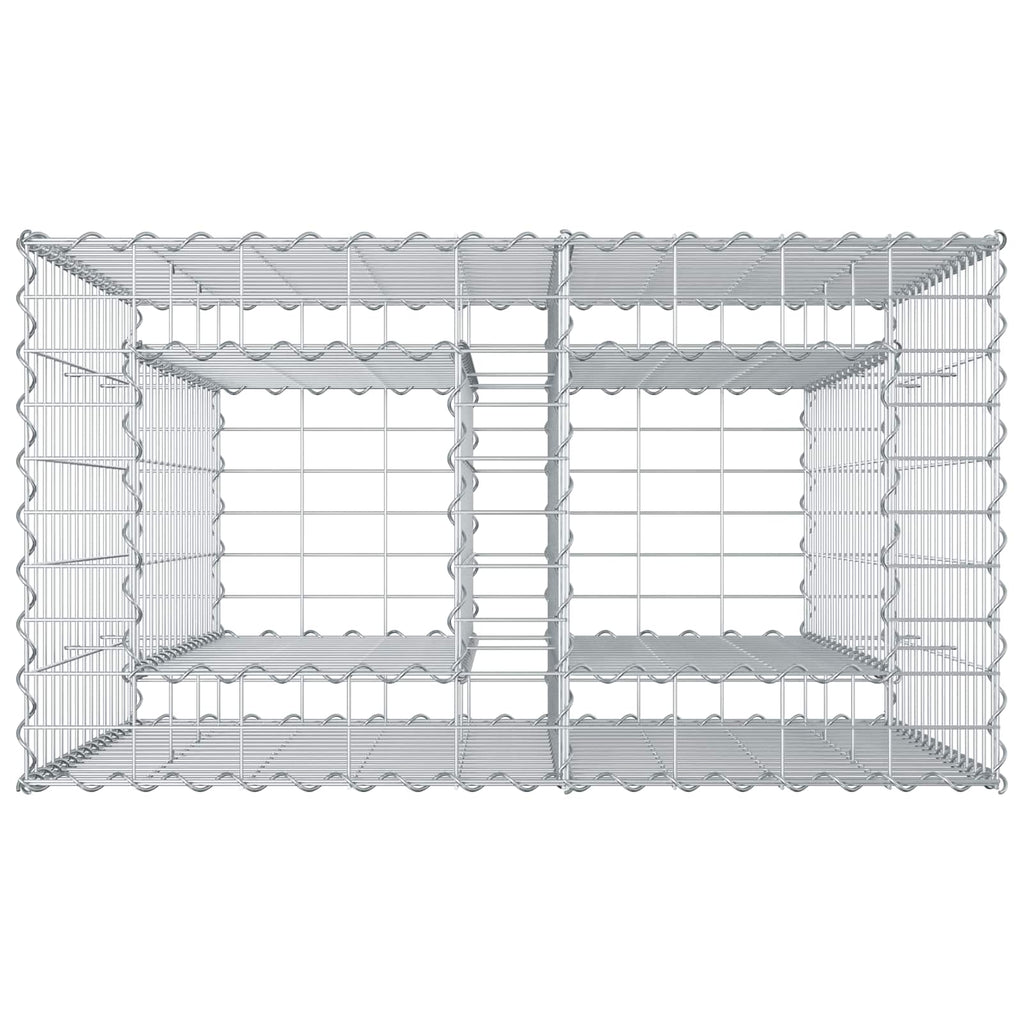 Letto rialzato in gabbione Argento 90x50x80 cm in acciaio galvanizzato