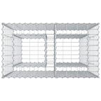Letto rialzato in gabbione Argento 90x50x80 cm in acciaio galvanizzato
