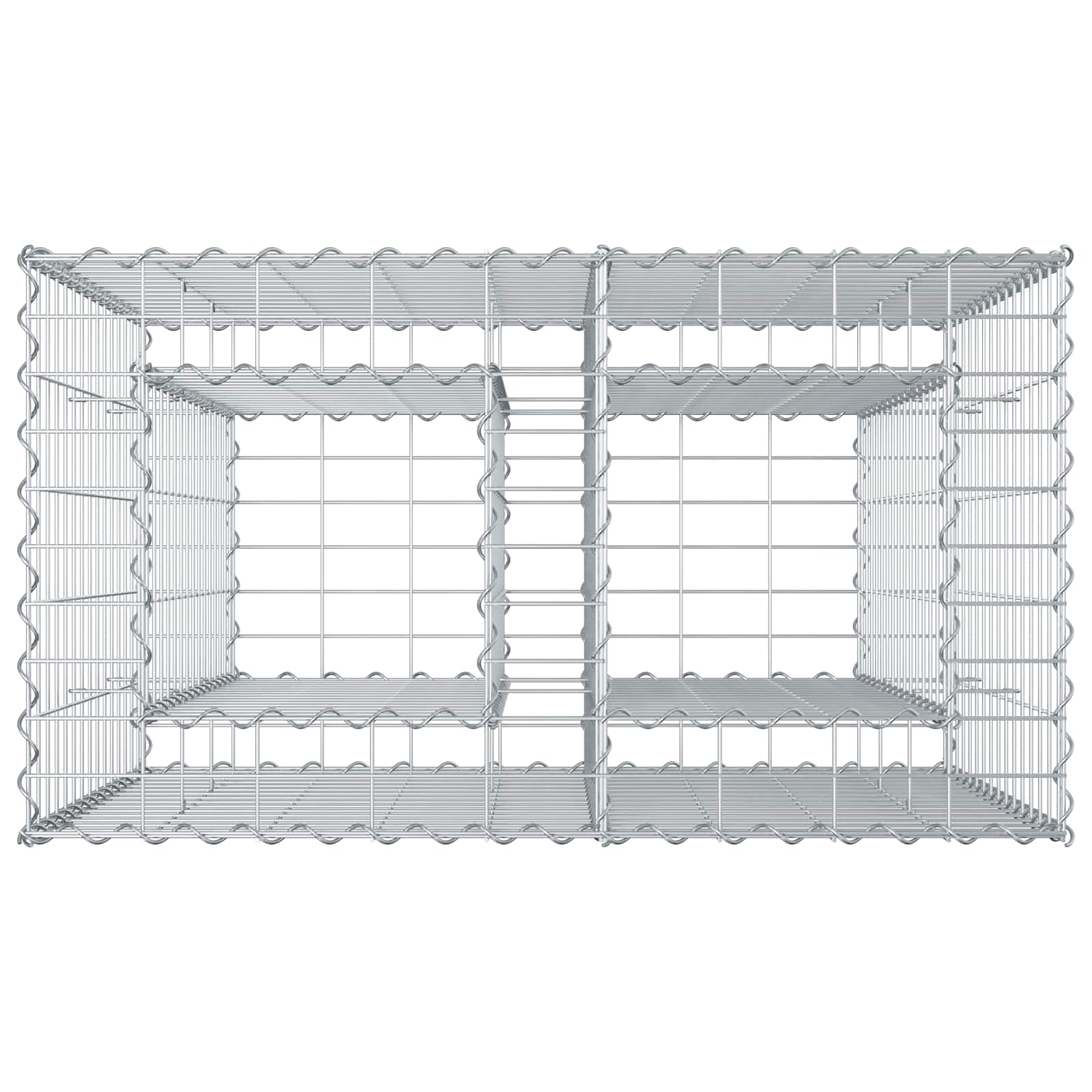 Letto rialzato in gabbione Argento 90x50x80 cm in acciaio galvanizzato