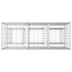 Letto rialzato in gabbione Argento 130x50x80 cm