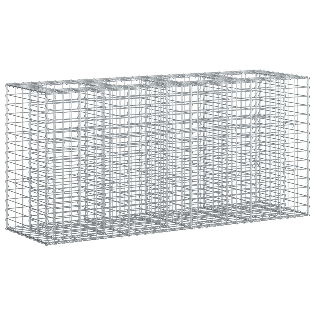 Letto Rialzato in Gabbione Argento 170x50x80 cm Acciaio Galvanizzato