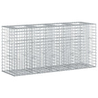 Letto Rialzato in Gabbione Argento 170x50x80 cm Acciaio Galvanizzato